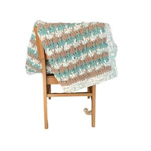 Jump Stripe Handmade Soft Squishy Multicolored Crochet Nursery Baby Blanket